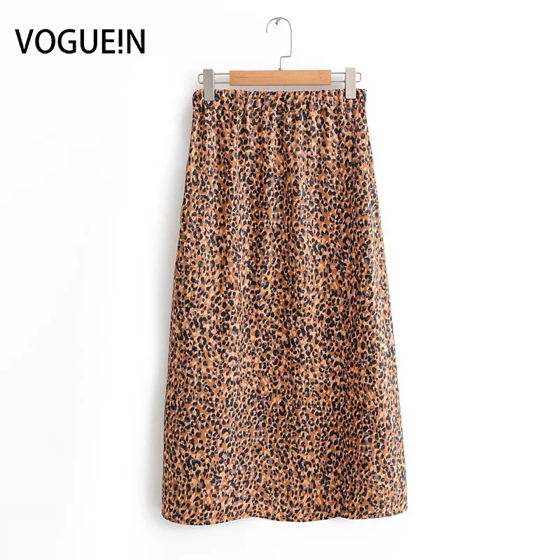 VOGUEIN Новая женская сексуальная юбка средней длины с разрезом по бокам и