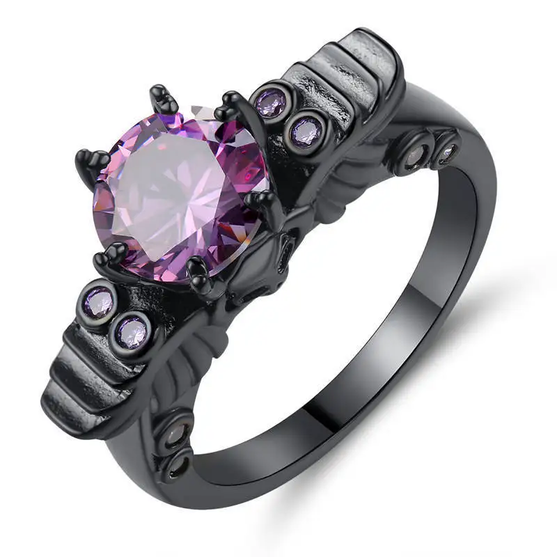 Циркон Для женщин Обручение кольцо черный Цвет заполнено очарование
