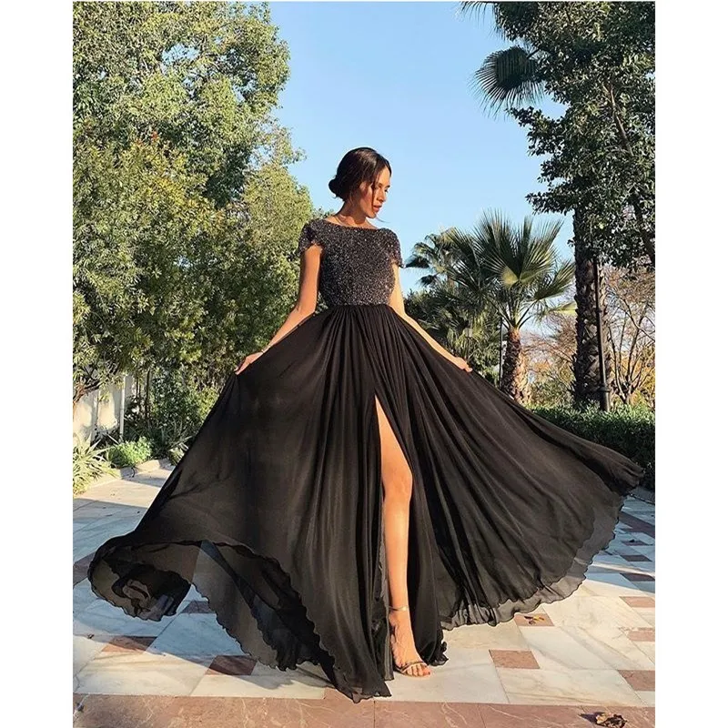 Женское шифоновое платье без рукавов однотонное трапеция с коротким рукавом и