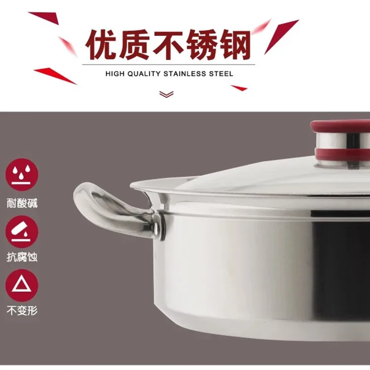 Кастрюля из нержавеющей стали для жарки говядины с двойным дном и антипригарным