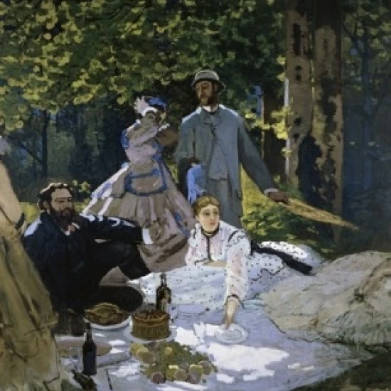 Ланч на траве Dejeuner sur l'Herbe c 1865 1866/Claude Monet 1840 1926/французское масло холсте Musee