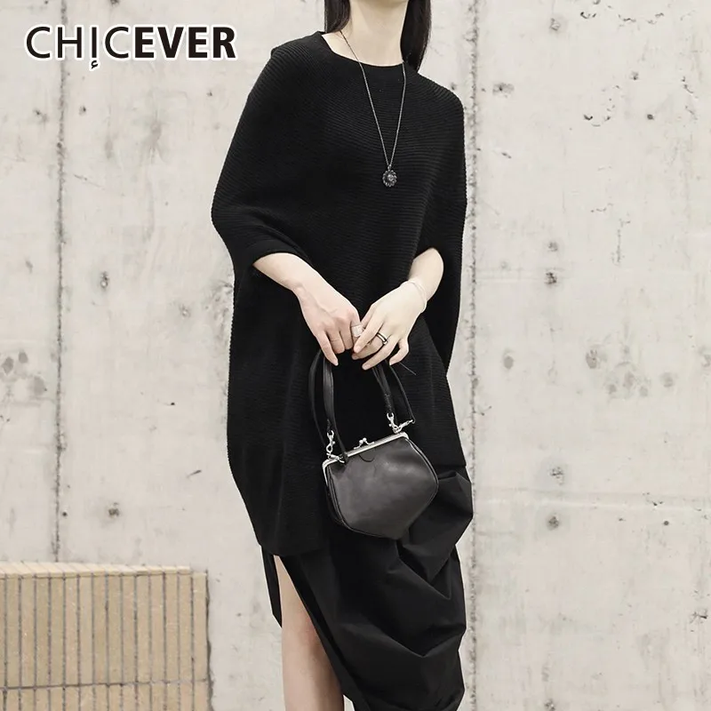 CHICEVER 2019 Spring Women's Sweaters Tops Female O Neck Sleeveless Irregular Hem Knitted Sweater Pullovers Casual Clothes New | Женская