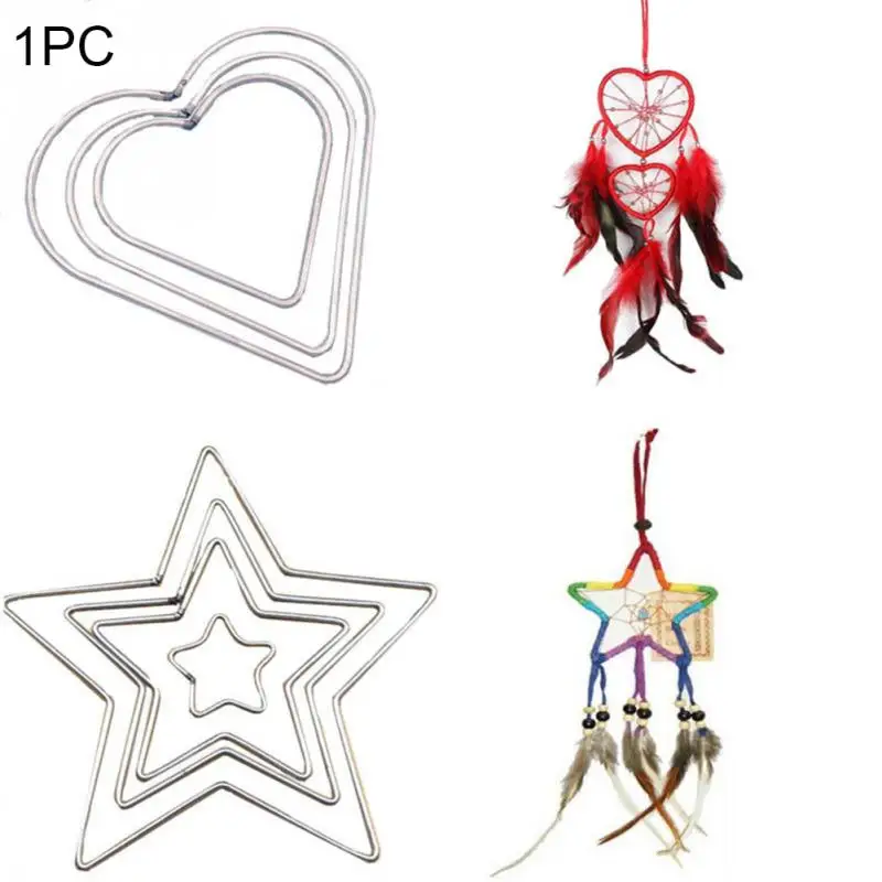 Металлический Ловец снов Сердце и звезда обруч кольцо для DIY ручной работы