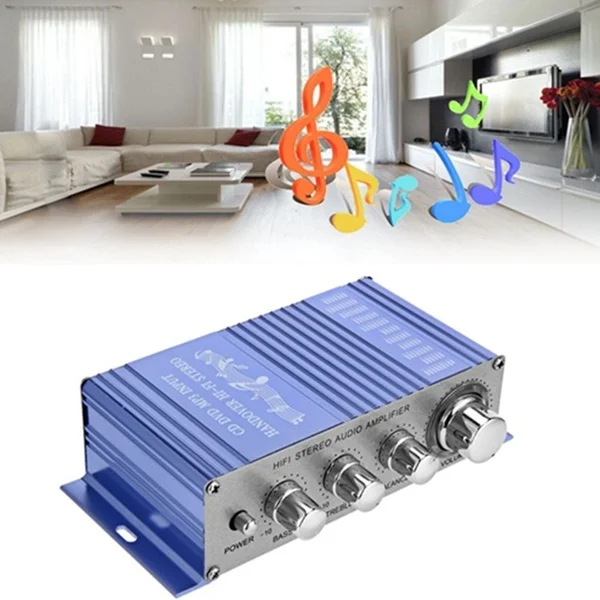 HY2002 Hi Fi 12 В мини автомобильный стерео усилитель мощности 2 канальный аудио