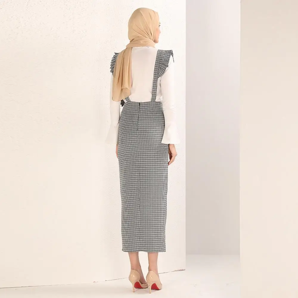 Мусульманская юбка клетчатая Абая для женщин Дубай Турция Турецкая кафтановая