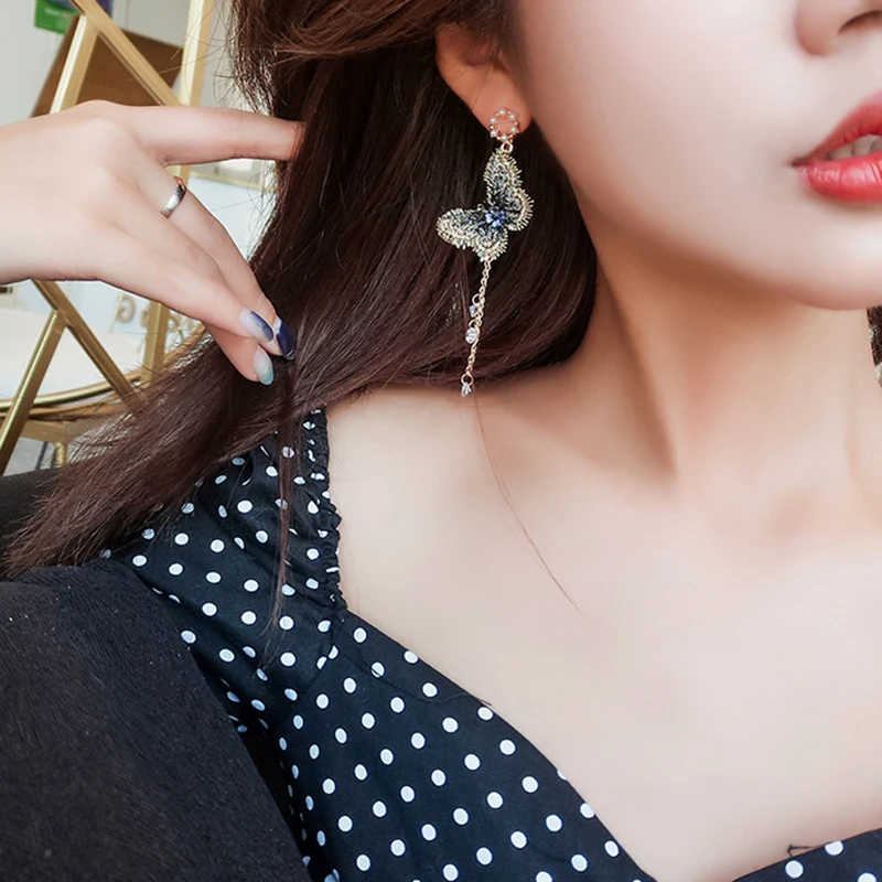 Серьги-подвески из цинкового сплава длинные висячие ювелирные украшения в форме