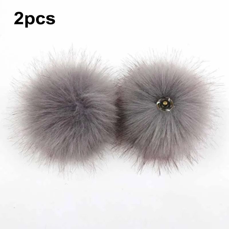 2 шт. меховые шарики из искусственного меха с кнопкой для девочки одежда шапочка
