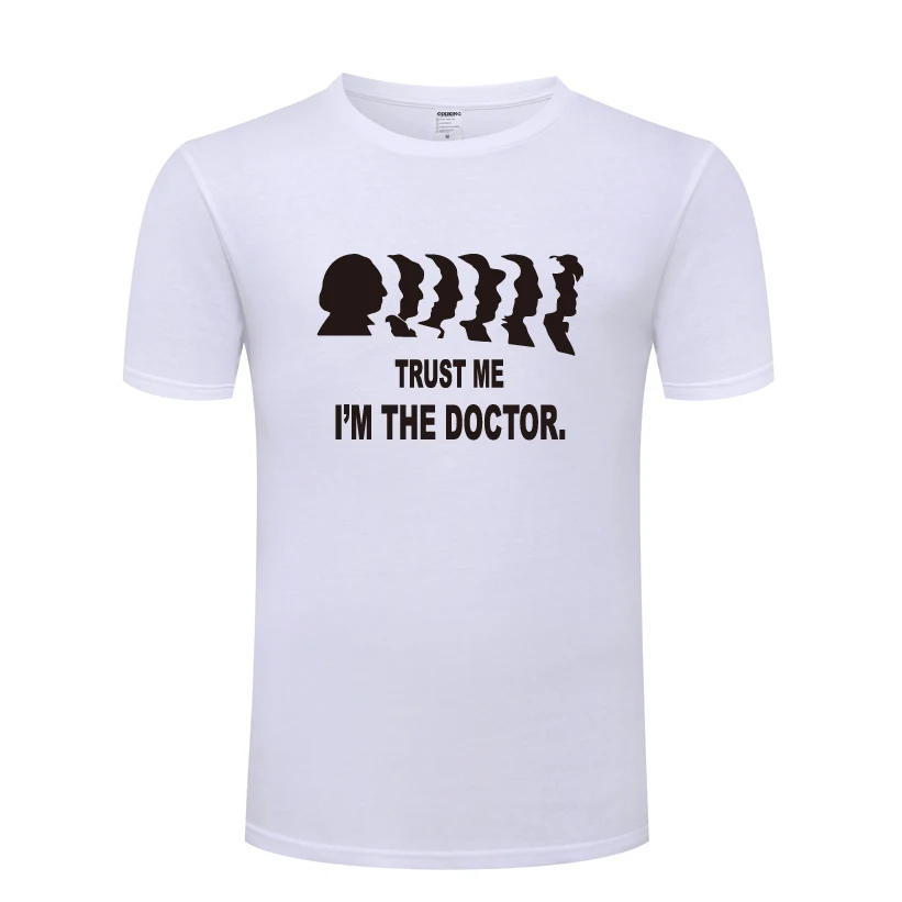 Мужская футболка с круглым вырезом Im The Doctor Who Повседневная хлопковая коротким