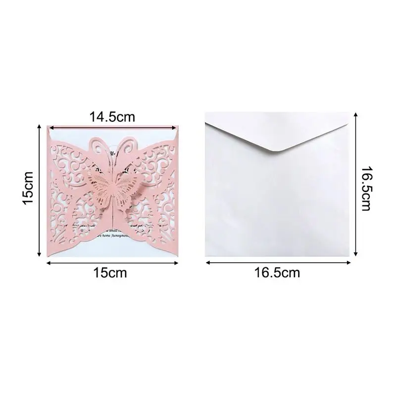 10 шт полые бабочка свадебных пригласительных билетов бумага карты и крышка