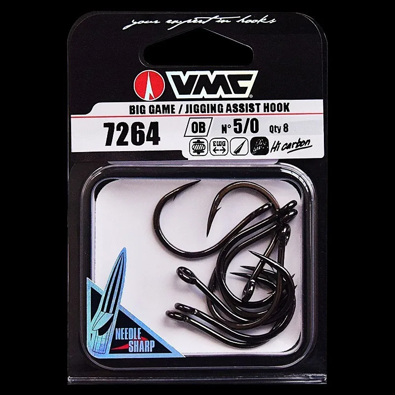 Оригинальный большой вспомогательный крючок для джиггинга VMC 7264 рыболовный из