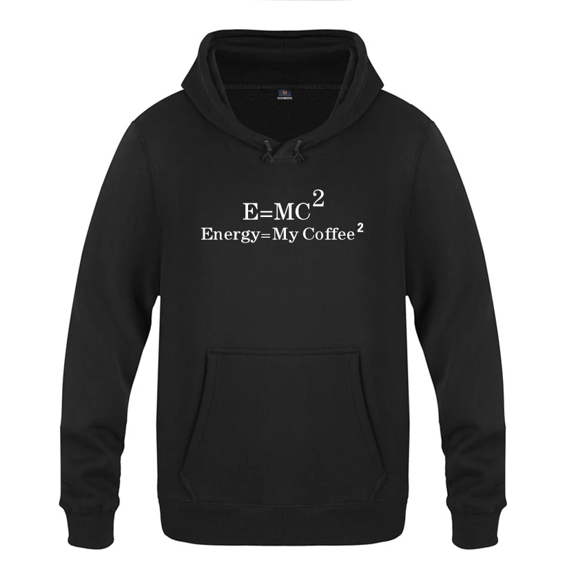 Эйнштейна Mass Energy Equation Equal My coffee забавные толстовки мужские 2018 пуловеры флисовые с