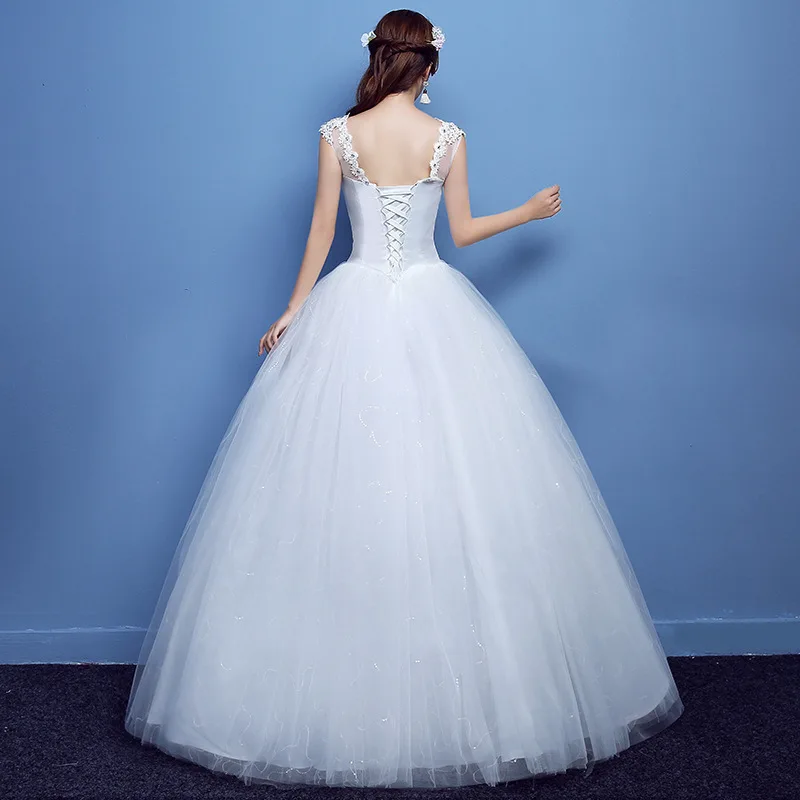 Fashion Simple 2018 Cheap Wedding Dresses Bride Dress Plus Size Pregnant Sequined Lace Appliques Sleeveless Vestido De Noiva | Свадьбы и