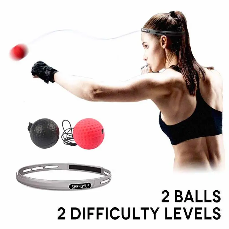 

2 Difficulty Boxing Ball With Headband Head Mounted Reflex Ball For Coordination Power Training Venting Decompression