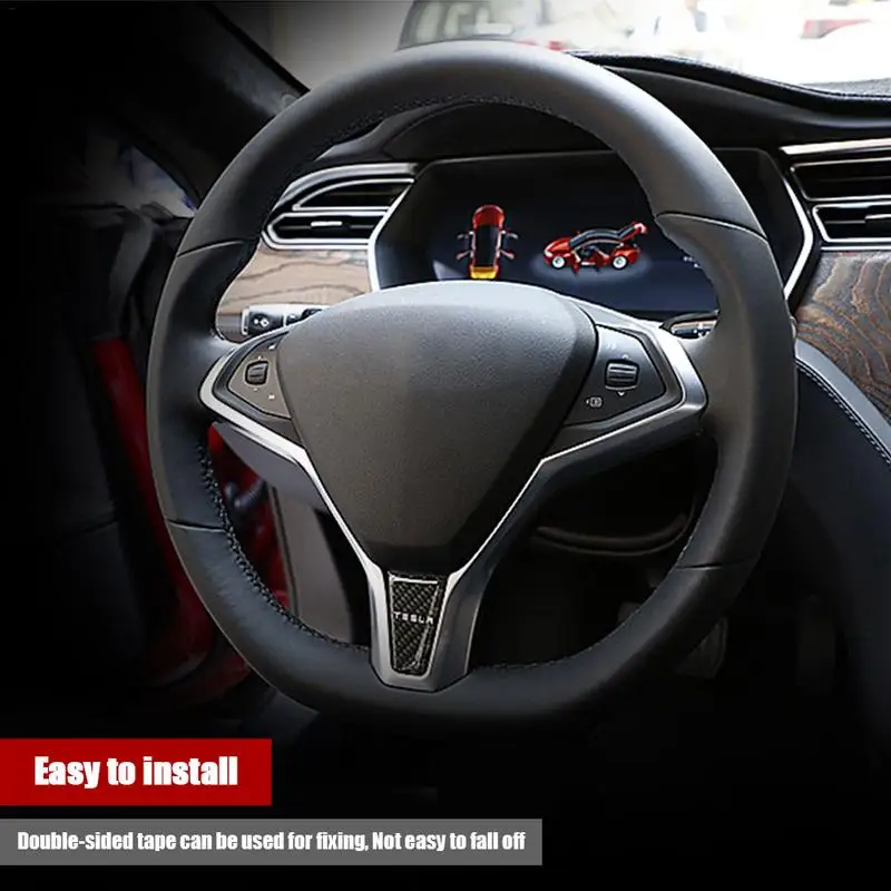 Накладка на руль автомобиля из углеродного волокна декоративная накладка для Tesla