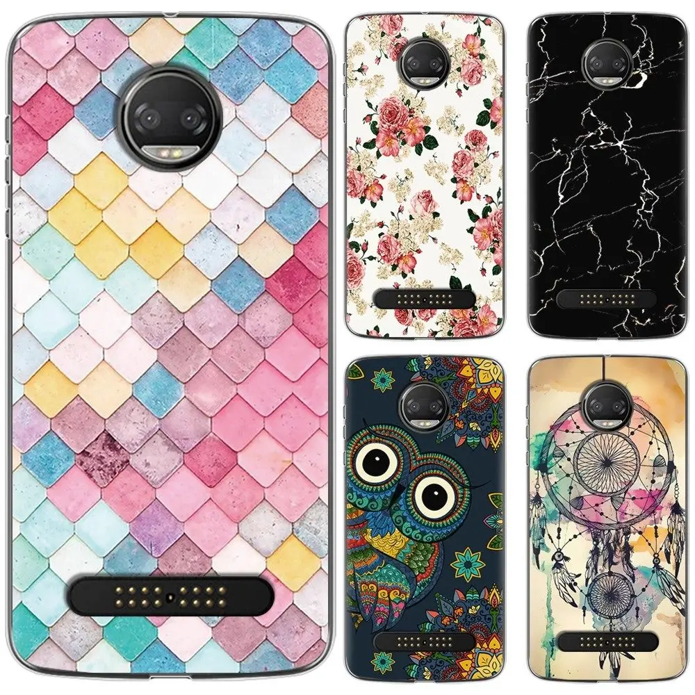 New Arrival Phone case For Moto Z2 Force (Z 2018) 5.5-inch Fashion Design Art Painted TPU Soft Case Silicone Cover |