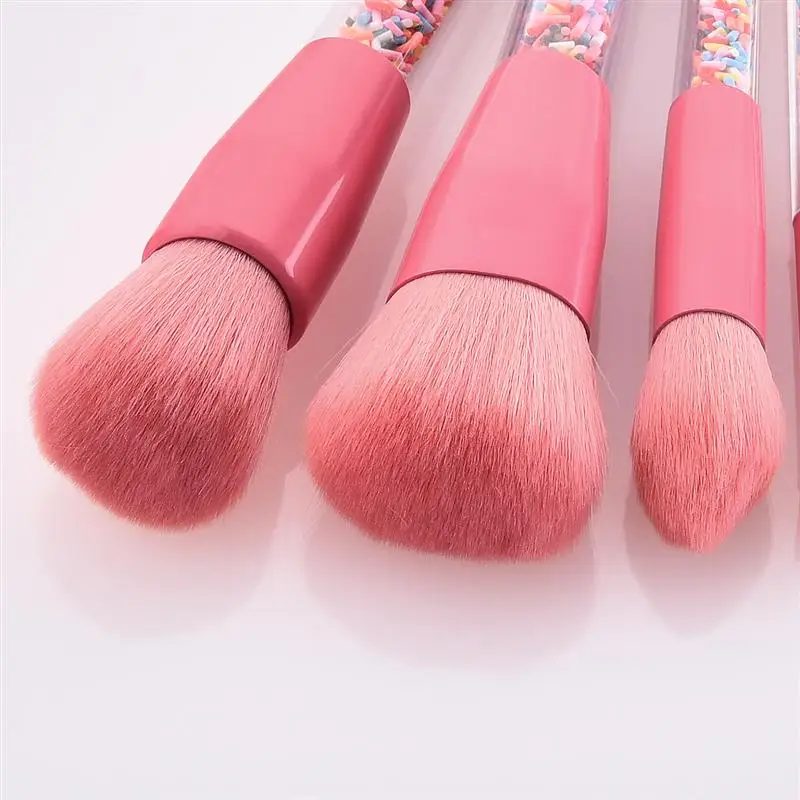 

5pcs Plastic Handle Soft Synthetic Fiber Bristles Makeup Brush Cosmetics Powder Blush Brush Kit for Woman (T-5-068)
