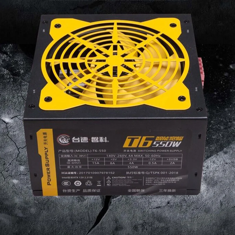 140-260V Max 550W блок питания для компьютера Pc Cpu 12V 20+ 4 pin 120Mm Silent Fan Pcie-E Sata адаптер питания для компьютера Intel Amd