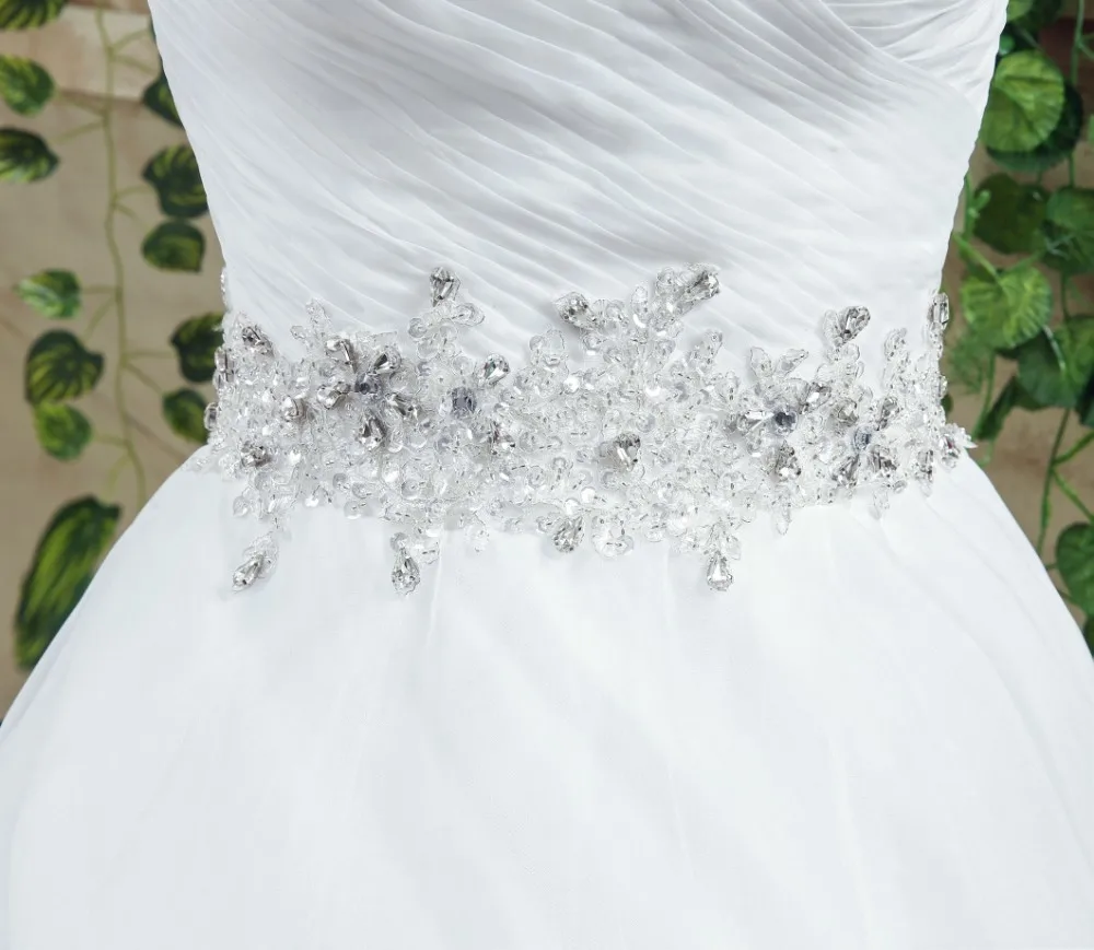Vivian's Bridal 2018 простое свадебное платье без бретелек с рюшами и блестками
