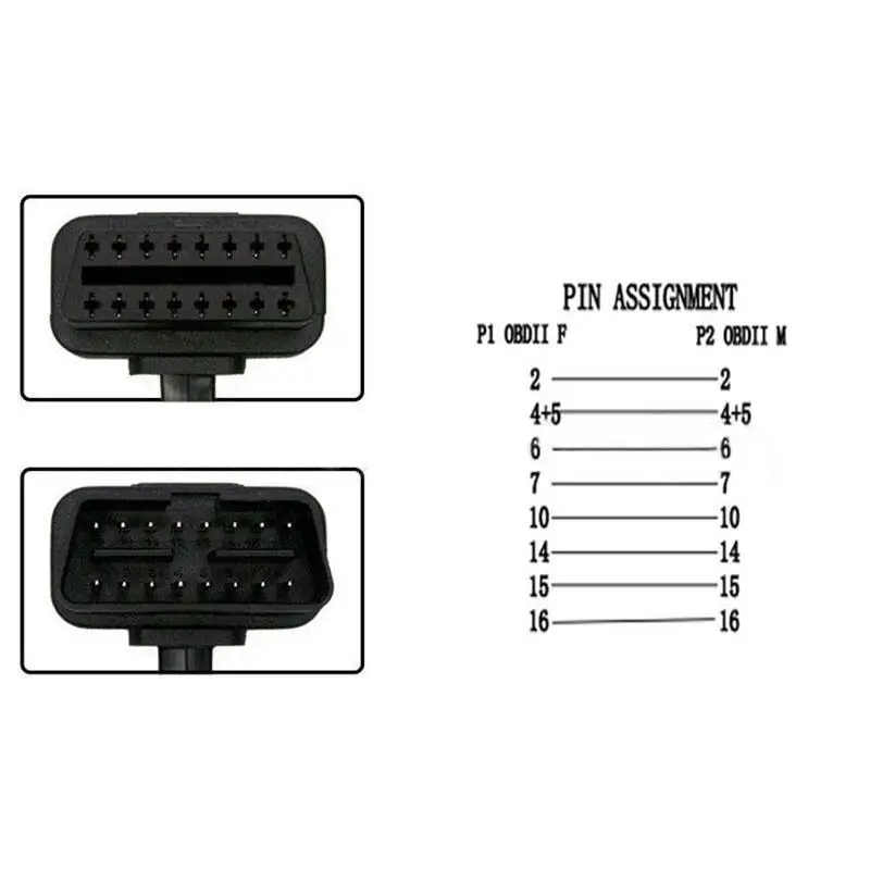 BEESCLOVER 60 см диагностический кабель OBD2 удлинитель для 16Pin 8 сердечника кабеля