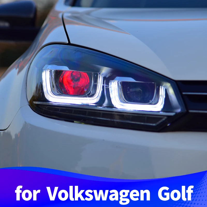 Фара в сборе для Volkswagen Golf 6 2012- модификация светодиодные дневные ходовые огни демон глаза линзы ксеноновая лампа