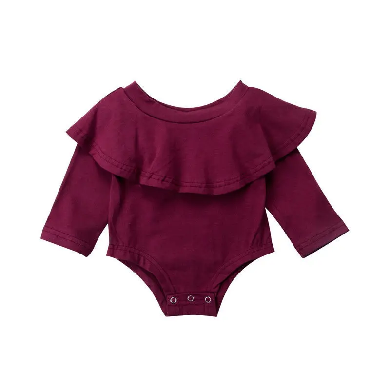 Baby Girls Romper Long Sleeve Off Shoulder Floral Jumpsuit Outfits Fashion Clothing 0-24m |