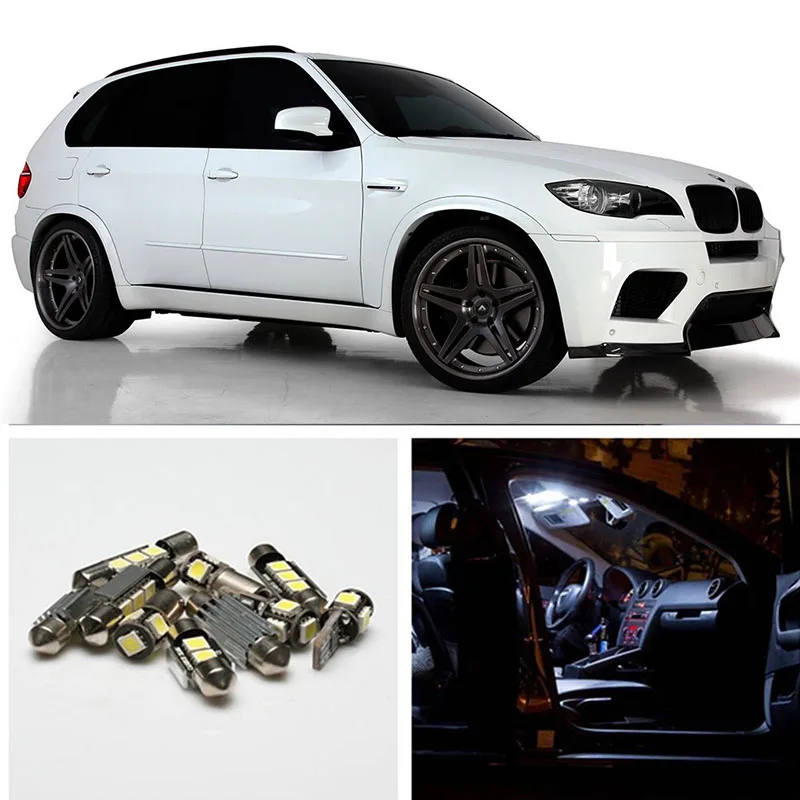 25 шт./лот салона белый светодиодный светильник лампы комплект для BMW X5 E70 м 2007