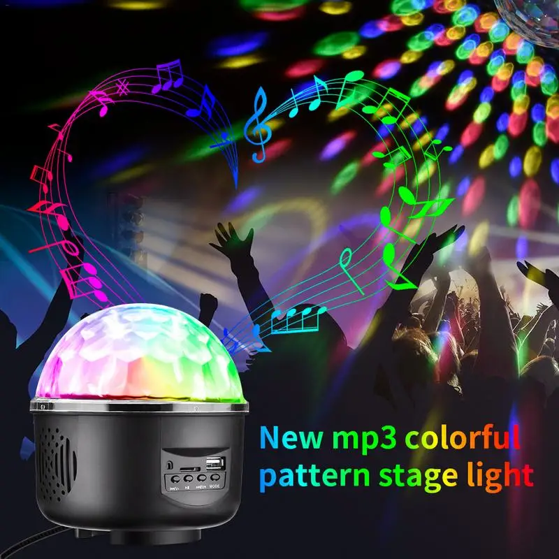 3 режима музыка в формате MP3 разноцветный мини RGB Хрустальный сценический свет с