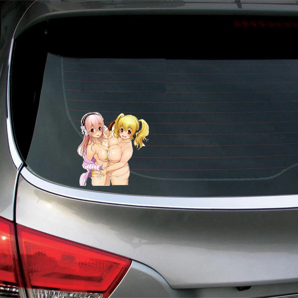Автомобильный Стайлинг сексуальная красота Супер Sonico аниме JDM Наклейка на окно 3D