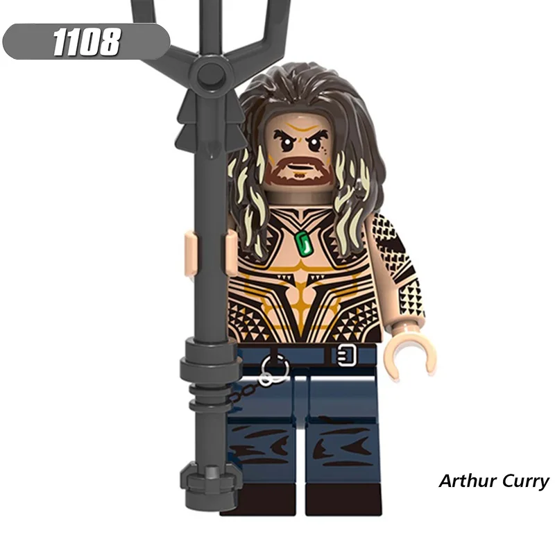 Конструктор Legoed DC с миниатюрными супер героями Aquaman Black Manta Vulko Atlanna Mera Arthur Curry Nereus Orm
