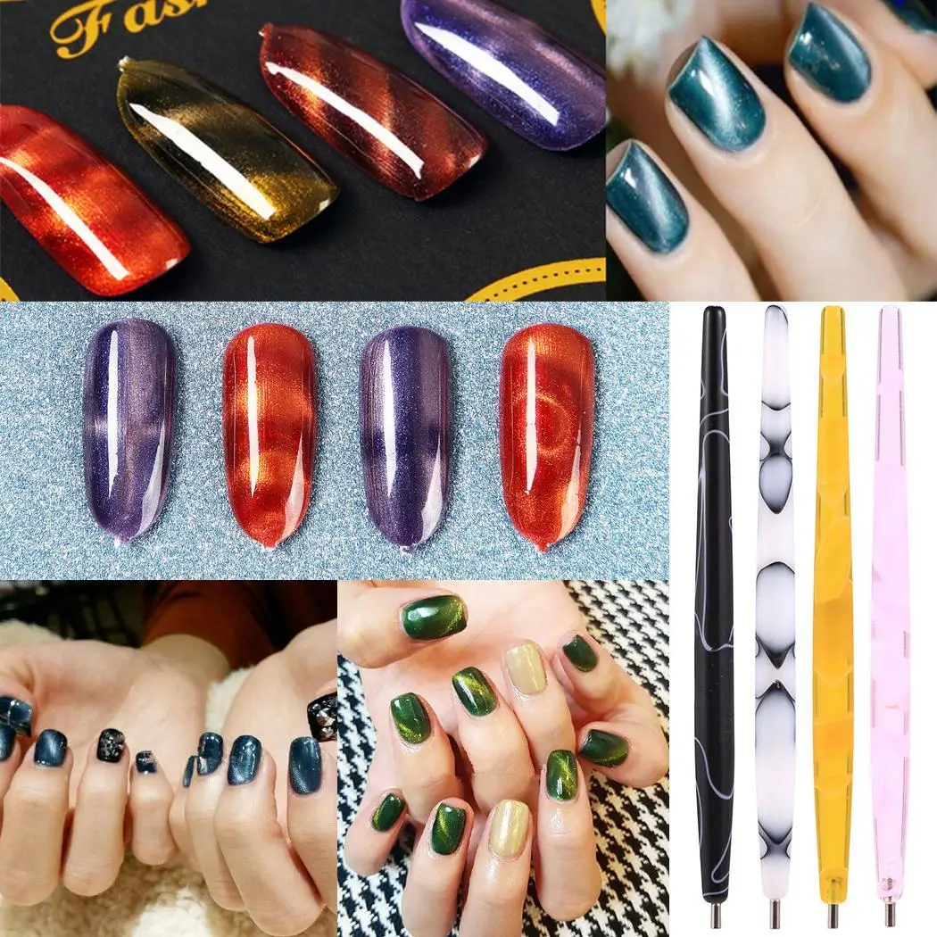 Для женщин Nail Art Pen кошачий глаз Магнитный белый желтый розовый черный Инструмент
