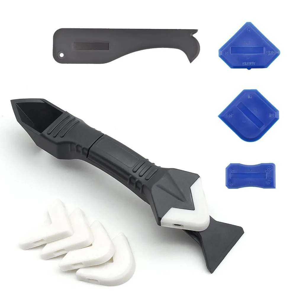 Free Ship 5 Pcs/set Caulking Tool Kit Silicone Sealant Finishing Grout Scraper Caulk Remover Buddy | Инструменты