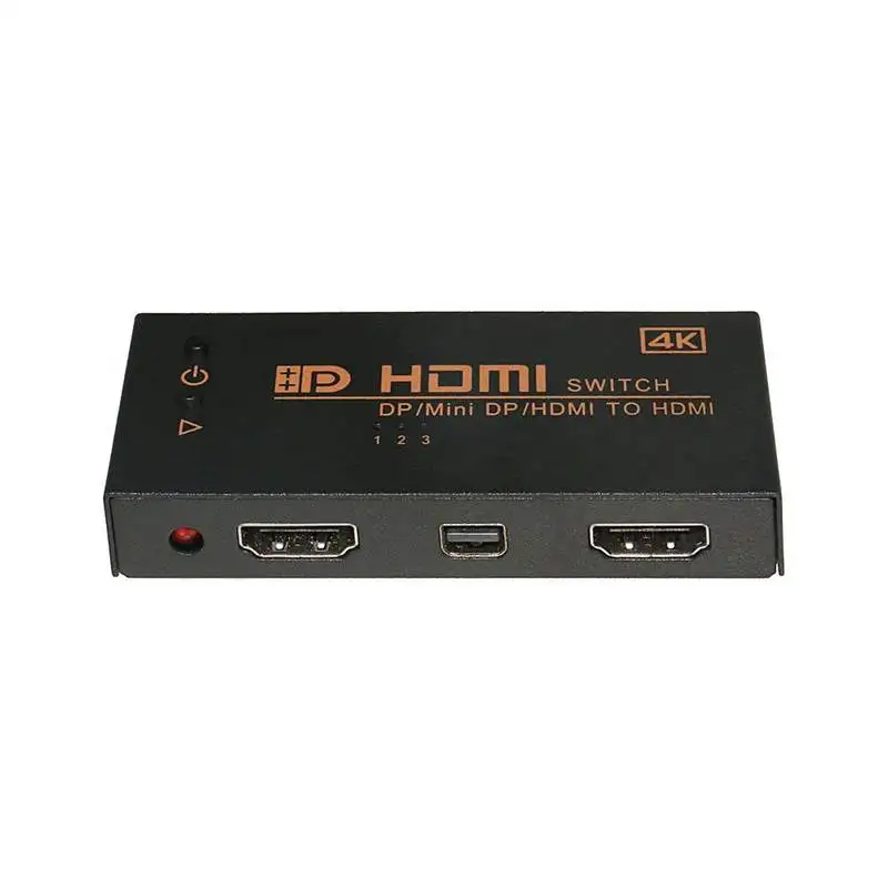 4K Dp &amp Hdmi Mini Displayport In To выход Переключатель Селектор 3 в 1 Hdtv для ПК ноутбука |
