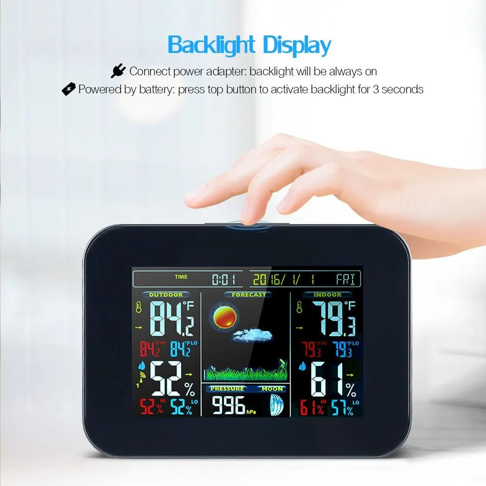 Беспроводная метеостанция с ЖК дисплеем домашний и наружный будильник термометр