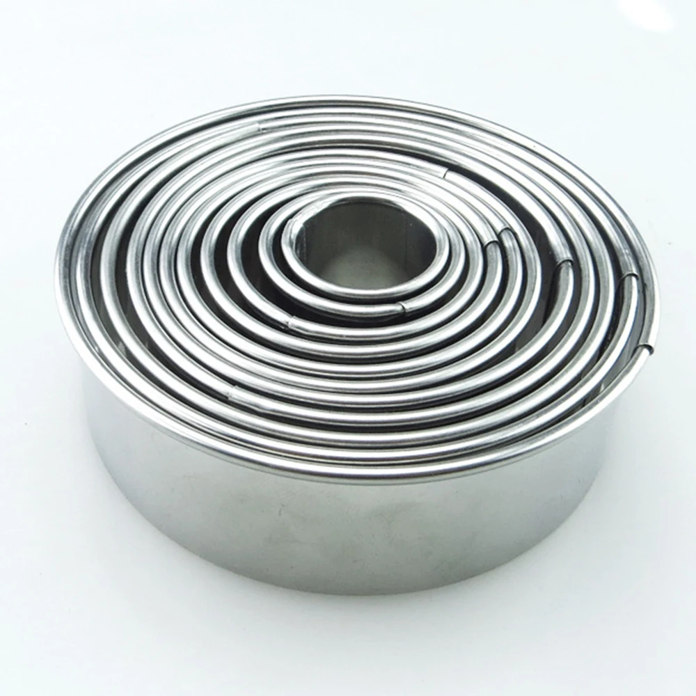 Pro 11 шт./компл. Нержавеющая сталь круглые Формочки печенье фрезы круг