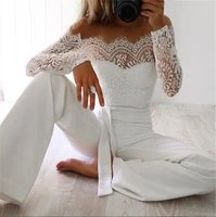 super fashion spring summer jumpsuits women high quality lace patchwork embroidery sexy party jumpsuit rompers ladies bodysuits