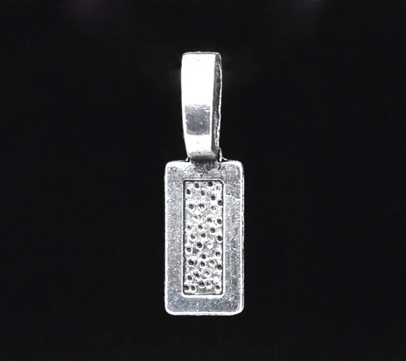 

Lovely 50 Silver Color Tag Glue on Bail 26x8mm (B14299)