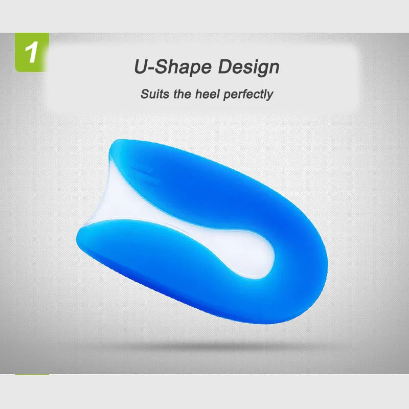 NEW U-shape Medical Silicone Gel Heel Cup Soft Cushioning Comfortable Foot Insert Pain Relief Support Shoe Insoles T0328SHE | Красота и