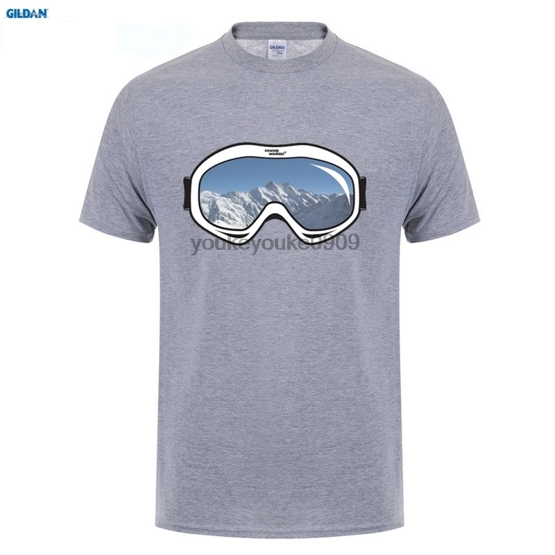 GILDAN Skier Goggles T-SHIRT Him Her Mountain Snowboard Skiinger Skiser Funny Gift Birthday Loose Short Sleeve Mens T Shirts | Мужская
