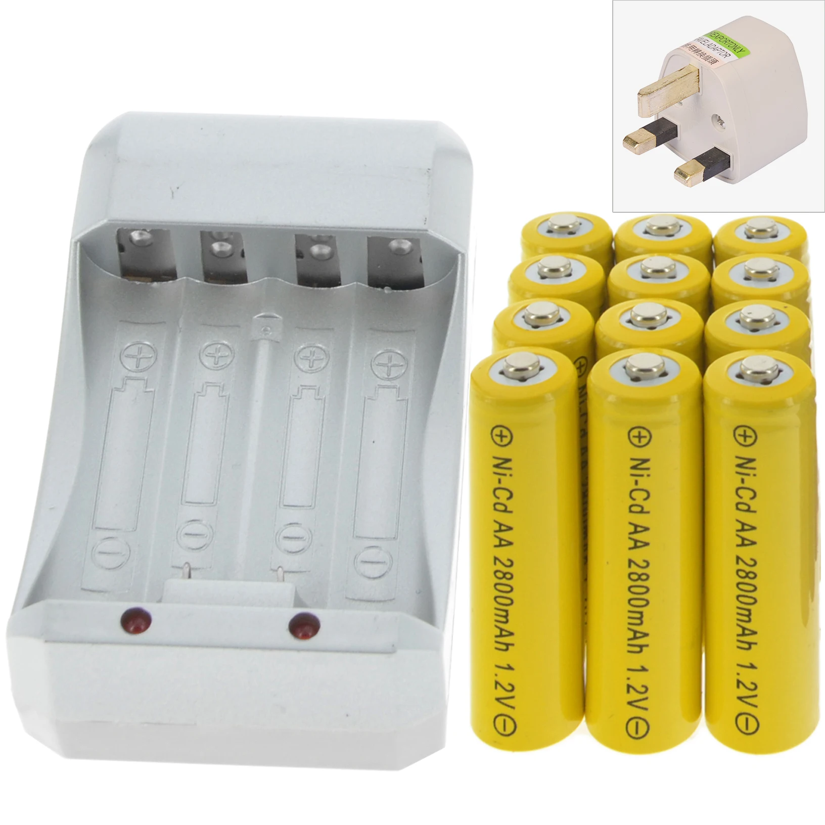 12x AA 2800 мАч 1 2 в Ni-cd YEL цветная аккумуляторная батарея + зарядное устройство 4 лота |