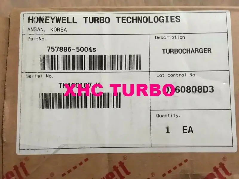 Новый оригинальный Турбокомпрессор GT1649V 757886 28231 27460 для HYUNDAI Tucson Santa Fe Sonata KIA Sportage D4EA