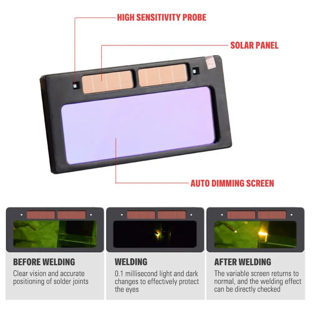 

Leather Welding Hood Head-mounted Auto Dimming Welding Helmet Face Mask