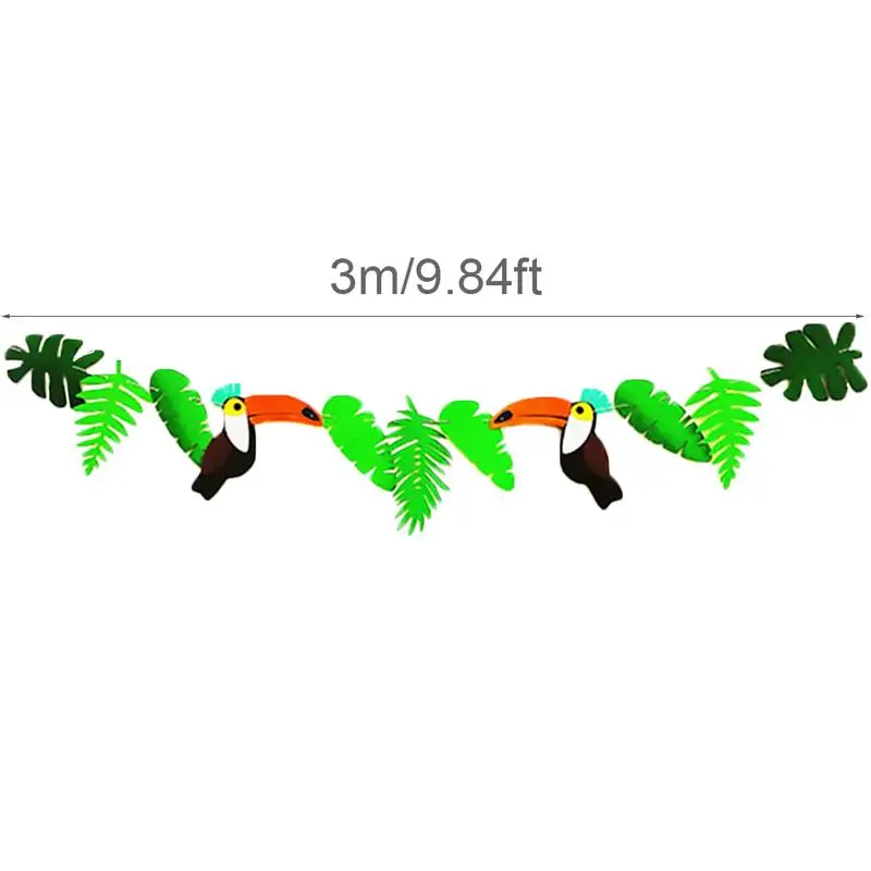 Тропический тропический цветок Тукан зеленый лист Гавайский Декор флаг | Дом и