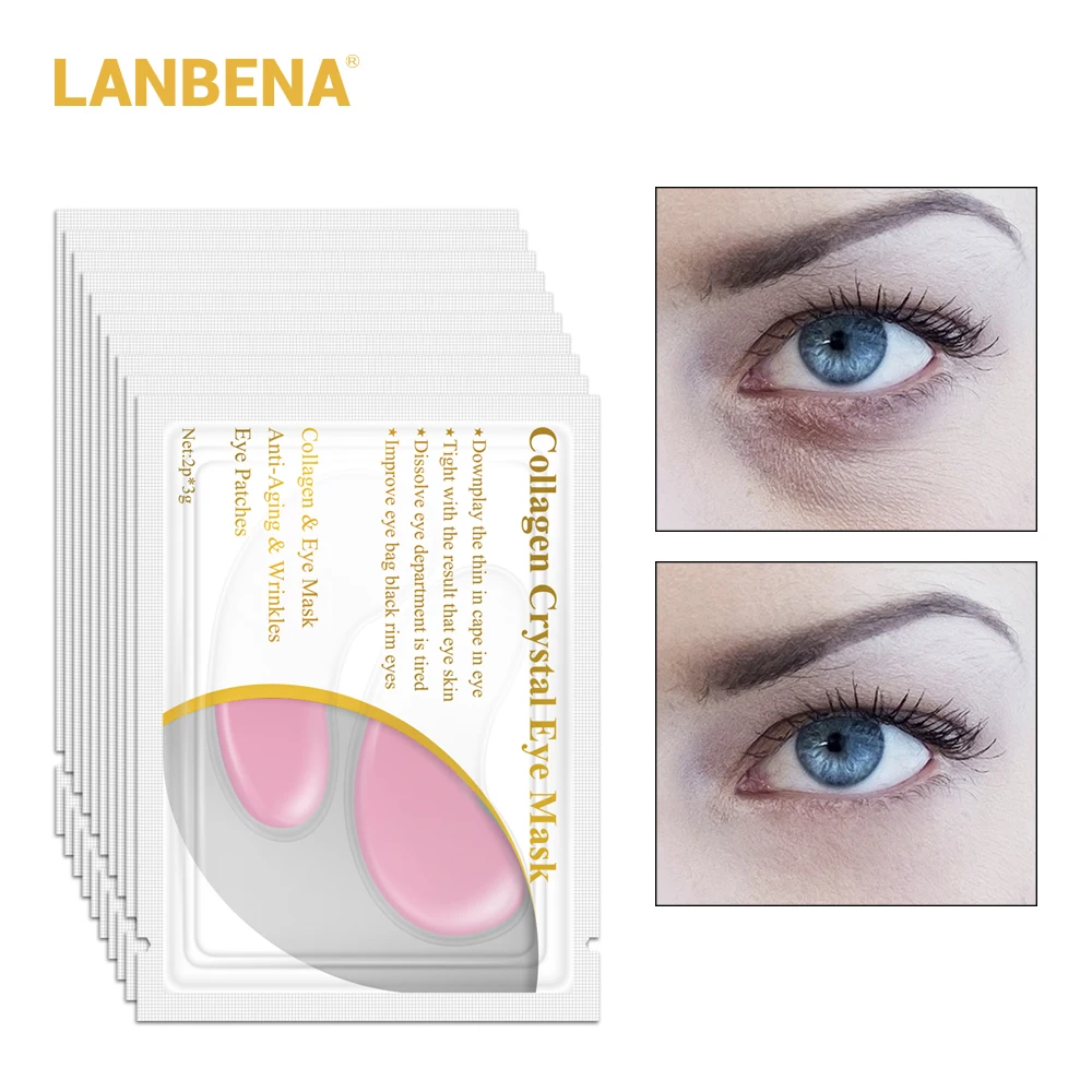 10 пар = 20 шт. LANBENA 24 K Золотая маска для глаз коллаген уход за лицом нестареющий