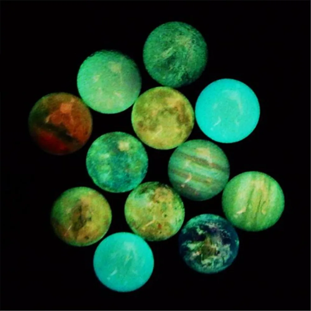 

50pcs Mix Glass Cameo 10-15MM Flatback Cabochon Domed DIY luminous Photo Pendant Setting Colorful Jewelry Base