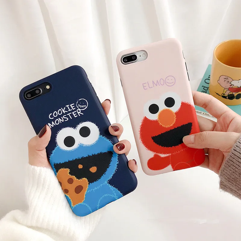 Милый мультяшный чехол Elmo с изображением печенья Улица Сезам для iPhone 6 6S Plus 7 8 X XS Max