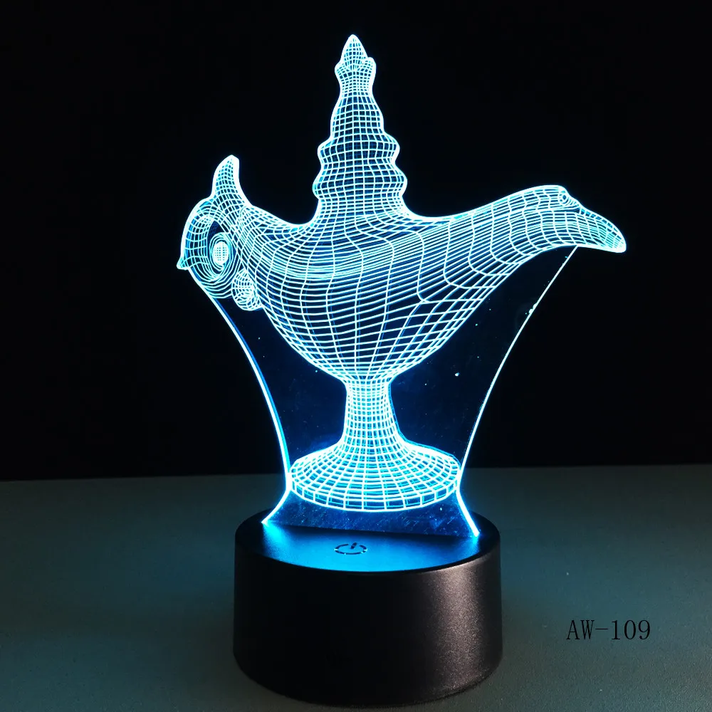USB Novelty Gifts 7 Colors Changing Led Night Lights Aladdin magic lamp 3D LED Desk Table Lamp Decor for Home Office AW-109 | Лампы и