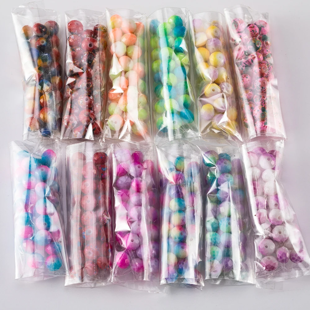 

8mm Faceted Rondelle Crystal Beads For Jewelry Making Women Diy Earring Accessories Round Spacer Ceramics Beads Wholesale V502