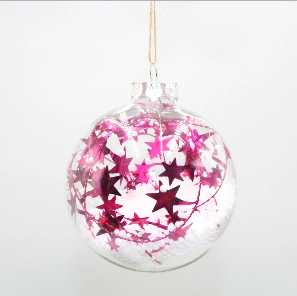 Рождественские украшения подарки шар прозрачное открытое пластиковое украшение