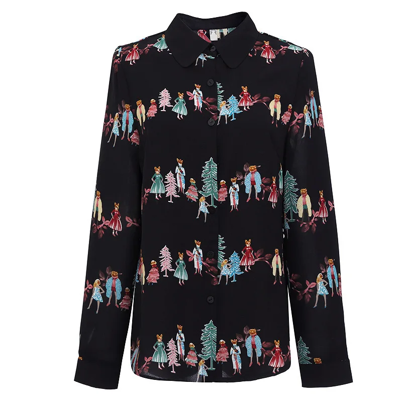 Cute Cartoon Print Shirts Women Long Sleeve Blouses Plus Size 4XL 5XL 2019 New Spring Ladies Tops Casual Clothing Chemise Femme |