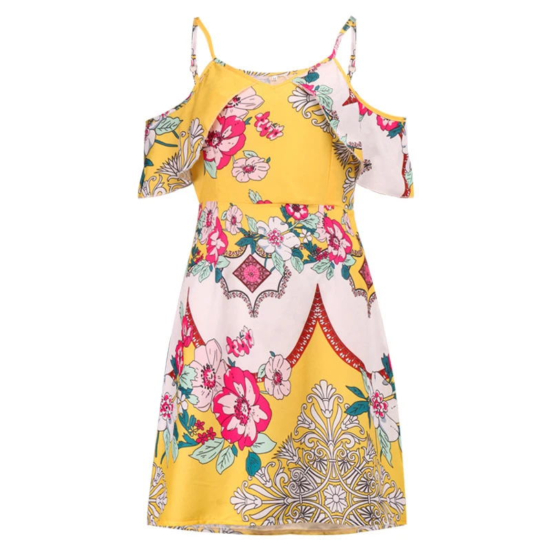 Женский праздничный сарафан с открытыми плечами цветочный повседневное пляжное